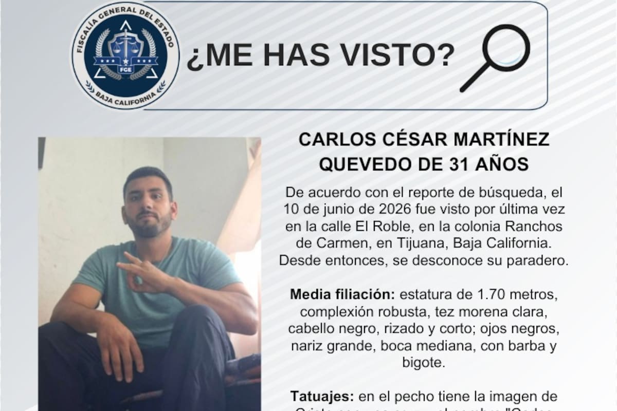 Se busca Carlos César Martínez Quevedo de 31 años de edad