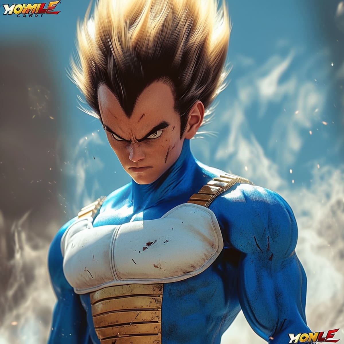 La IA juega con colores para reflejar la energía única del personaje.