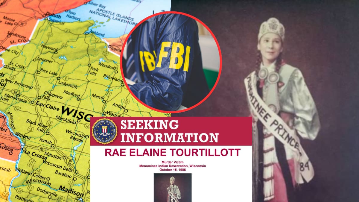 FBI ofrece recompensa de 50 mil dólares por información sobre el homicidio de una princesa de la tribu menominee ocurrido en 1986 en Wisconsin; Rae Elaine Tourtillott desapareció tras una fiesta y fue encontrada muerta seis meses después hace 40 años