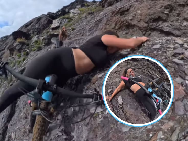 Video | Influencer casi graba su muerte: ciclista Cecilia Sopeña estuvo a punto de caer en un barranco