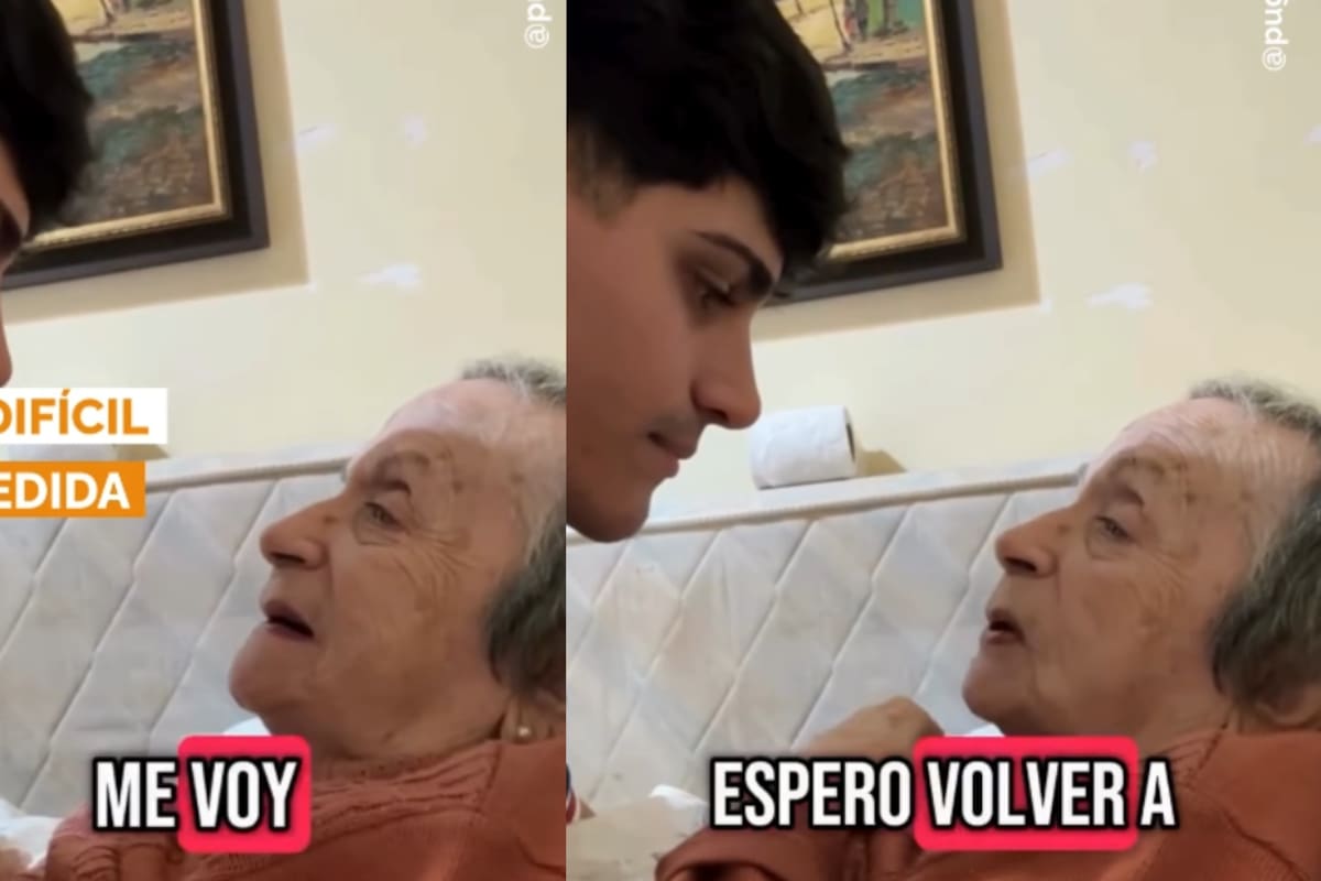 “¿Me vas a esperar?”: joven conmueve a todo Internet al grabar emotiva despedida con su abuela antes de irse a trabajar a España