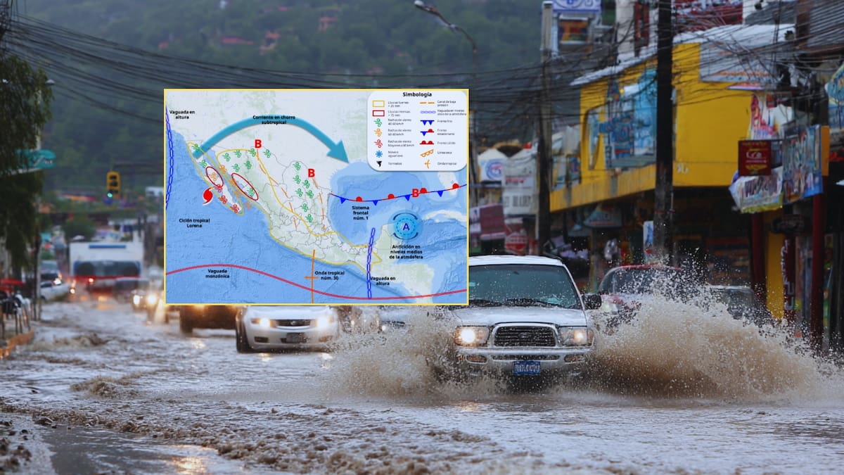 El Servicio Meteorológico Nacional (SMN) informó que el huracán Lorena, de categoría 1 en la escala Saffir-Simpson, se localiza frente a la costa occidental de Baja California Sur. Foto: Especial