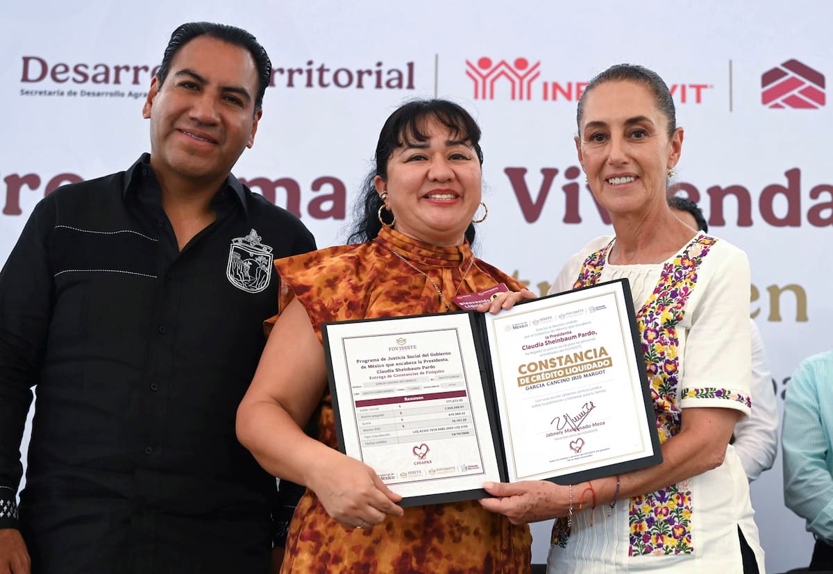 Tuxtla Gutiérrez, Chiapas. 28 de junio 2026. La presidenta constitucional de los Estados Unidos Mexicanos, la Doctora Claudia Sheinbaum Pardo en Vivienda para el Bienestar. | Foto: Saúl López Escorcia/Presidencia