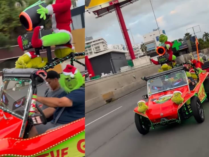 Automóvil del Grinch, extra vistoso, se vuelve viral en redes sociales
