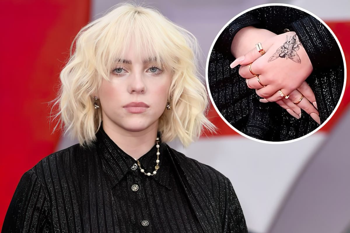 Billie Eilish muestra nuevo tatuaje en el estreno de "No Time To Die"