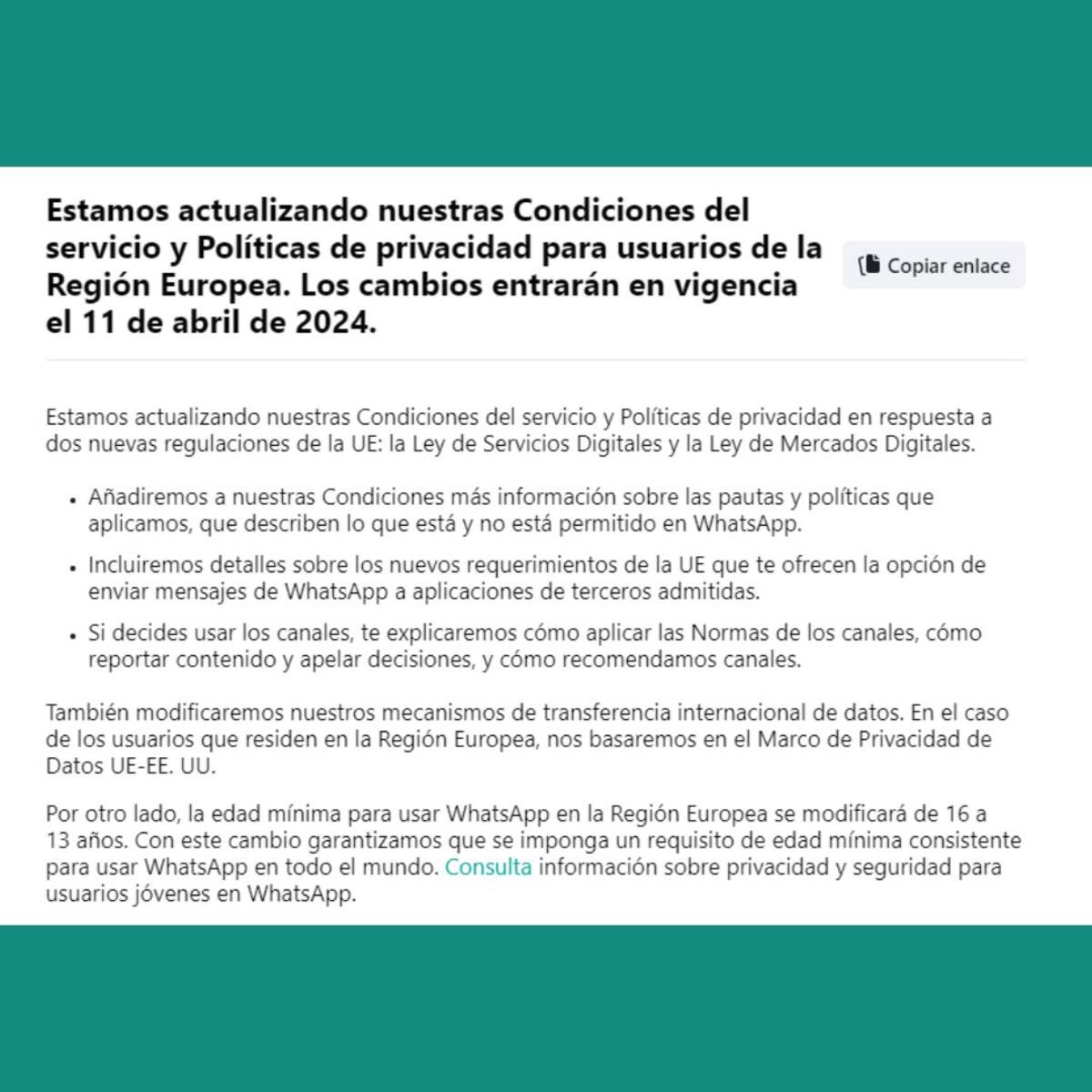 La actualización permitirá la comunicación entre otros servicios de mensajería como Telegram e iMessage