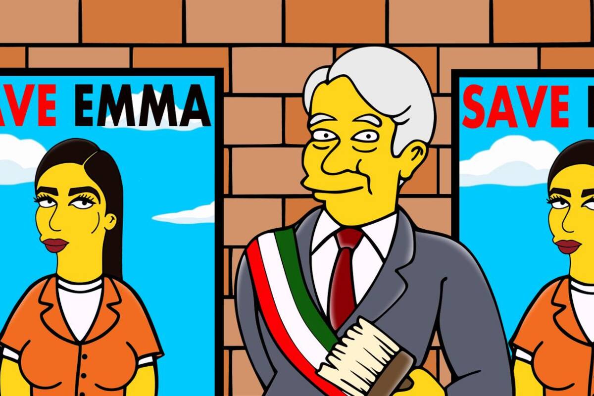 Presentan a AMLO y Emma Coronel al estilo 'Simpsons'