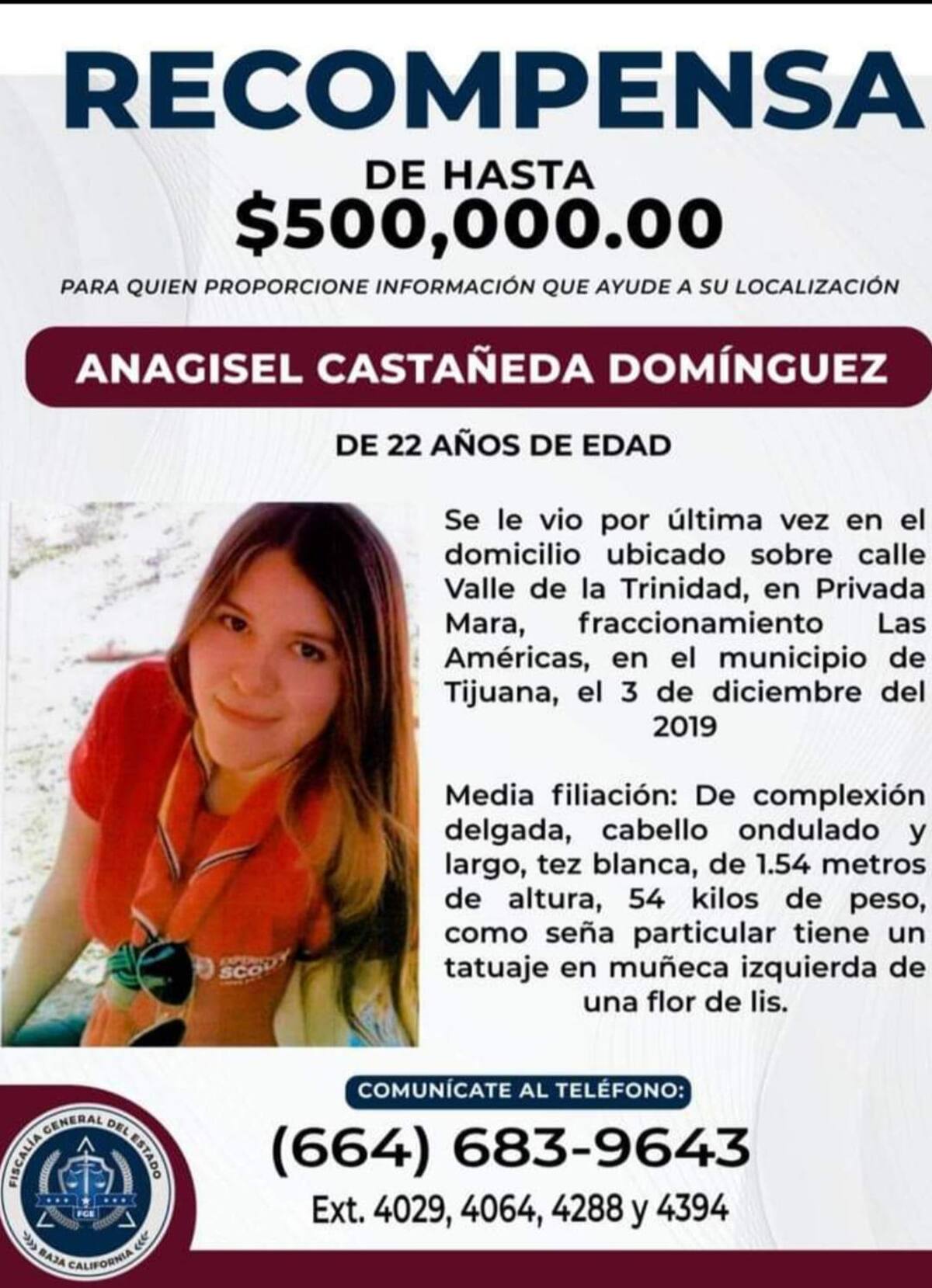 La desaparición de Anagisel ocurrió dos meses después de que decidió ser independiente al estudiar en la universidad, trabajar como asistente administrativo y vivir en un nuevo hogar con un compañero.