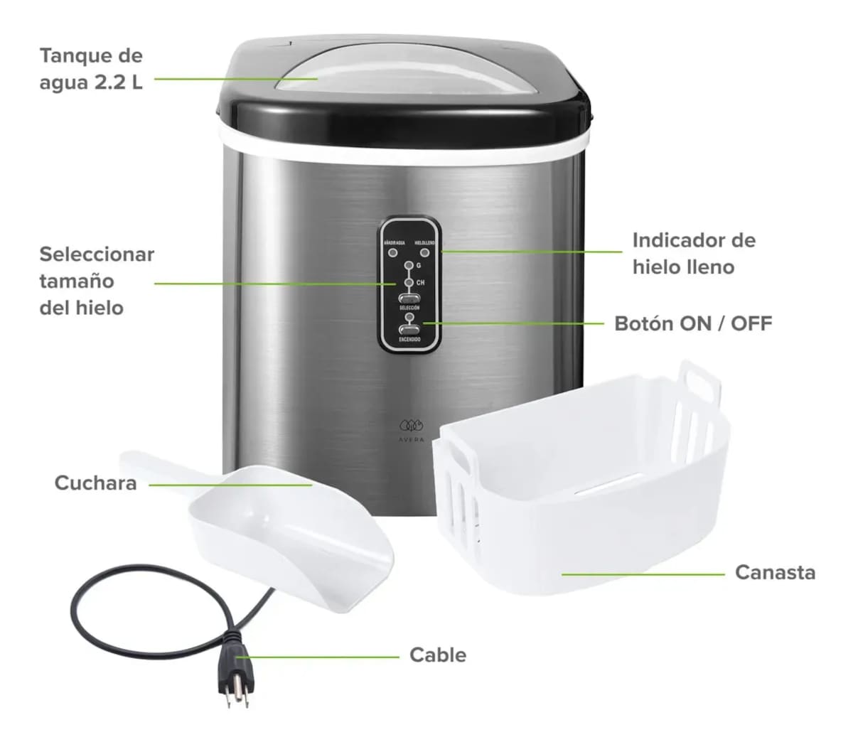 Máquina de hielo portátil Avera modelo MH01 | Mercado Libre