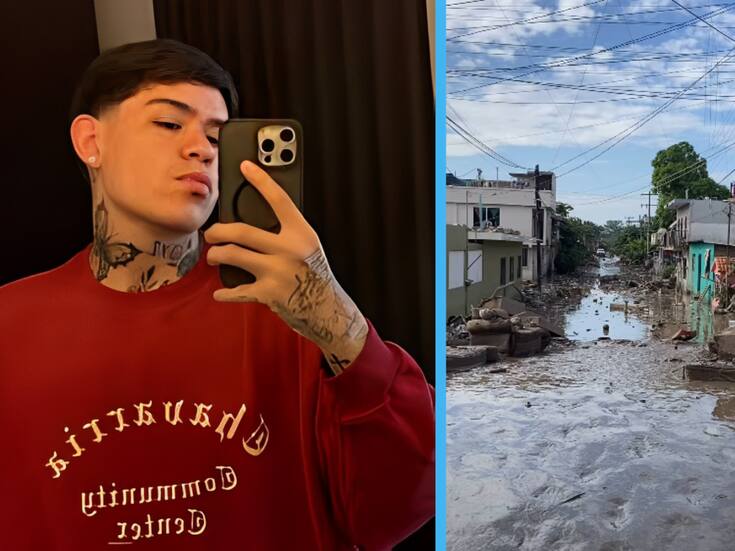 Junior H ayuda a damnificados tras inundaciones en Veracruz