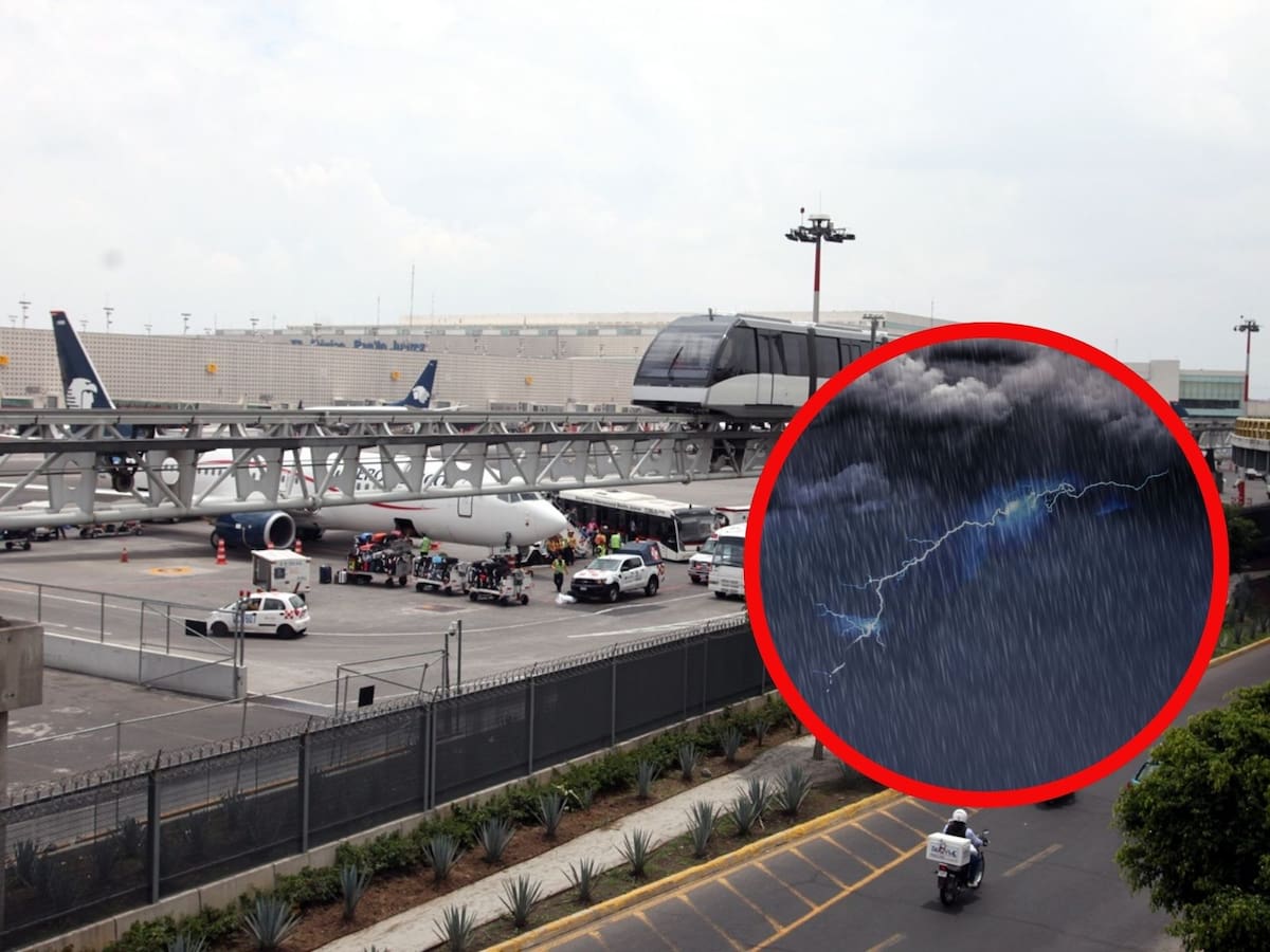 El AICM cierra operaciones por tormentas: vuelos desviados y más de 100 afectados. | Crédito: Banco digital GH/Canva