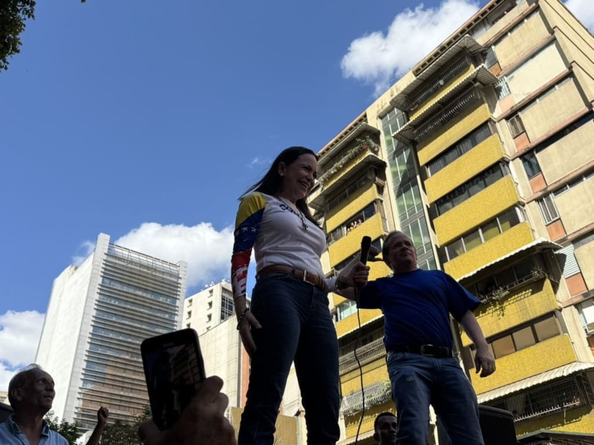 María Corina Machado asistió a la marcha convocada para este 9 de enero. Foto: Con Venezuela Comando.