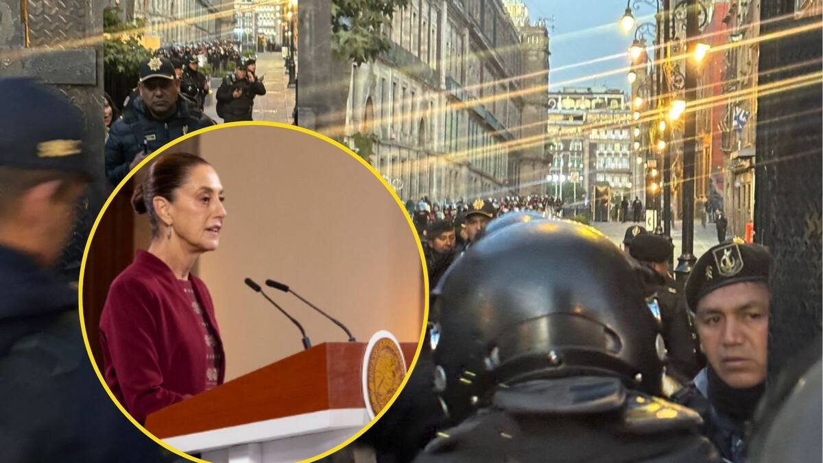 Maestros de la CNTE rodean Palacio Nacional e intentan derribar vallas en su intento por sostener diálogo con Claudia Sheinbaum