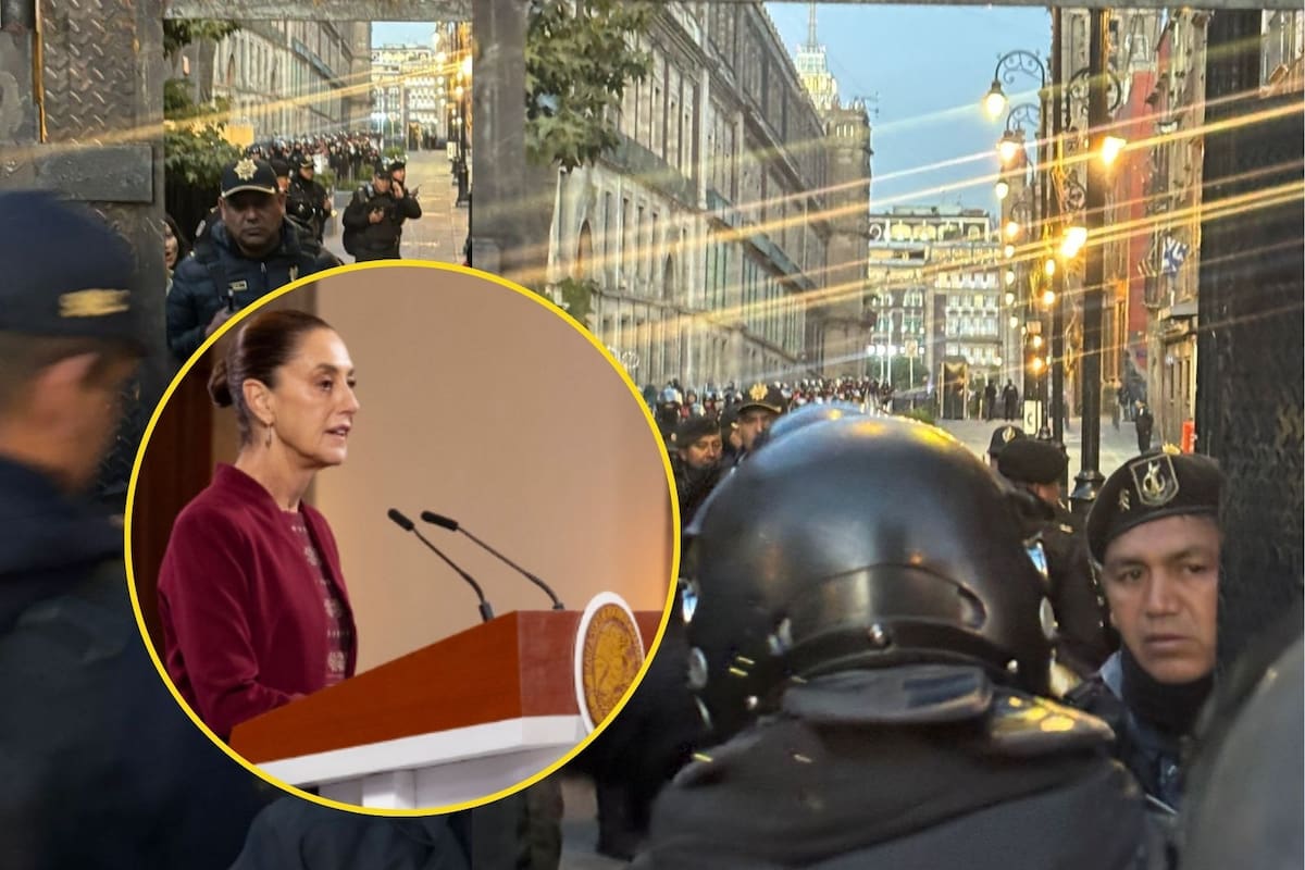 Maestros de la CNTE rodean Palacio Nacional e intentan derribar vallas en su intento por sostener diálogo con Claudia Sheinbaum