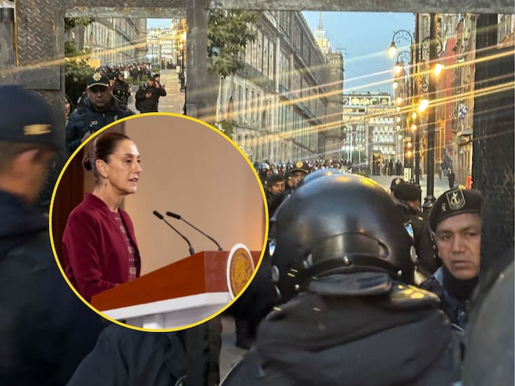 Maestros de la CNTE rodean Palacio Nacional e intentan derribar vallas en su intento por sostener diálogo con Claudia Sheinbaum