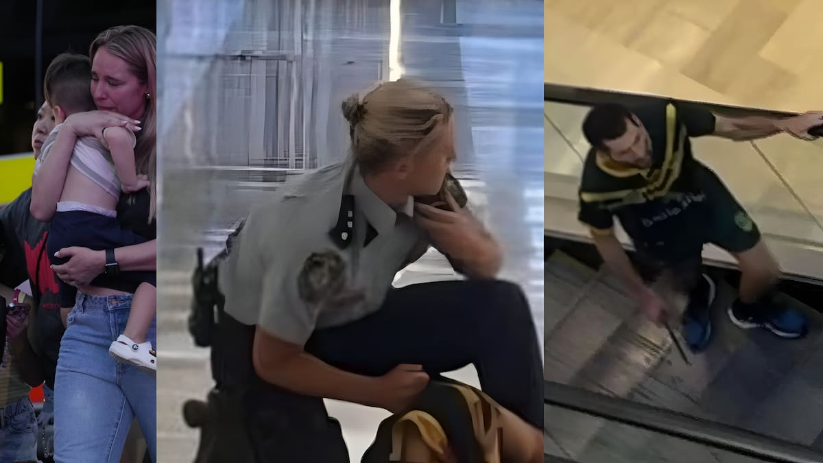 La mujer policía enfrentó, sin respaldos, a un hombre con cuchillo que se dirigía hacia ella tras apuñalar a un bebé y 5 personas más en un centro comercial de Sydney, Australia. | AP