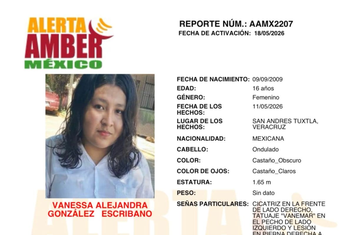 Activan alerta Amber por Vanessa Alejandra González Escribano de 16 años