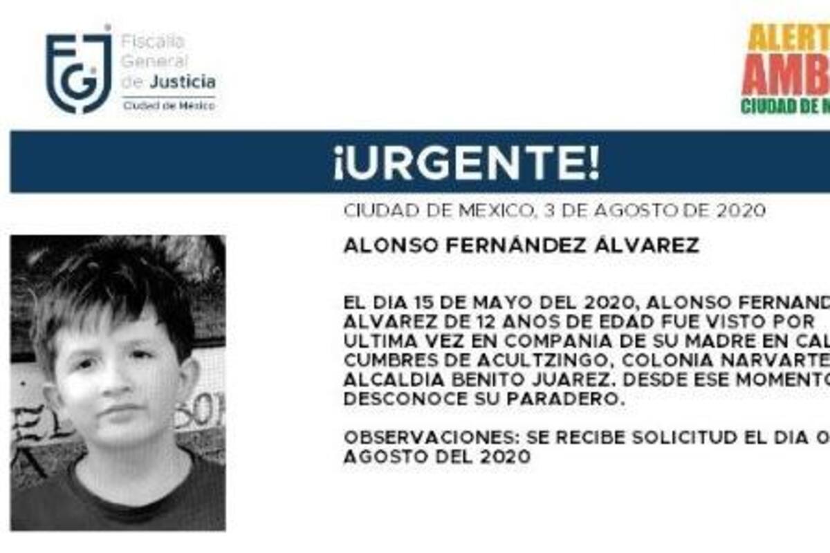 Se activa Alerta Amber para encontrar a Alonso Fernández Álvarez