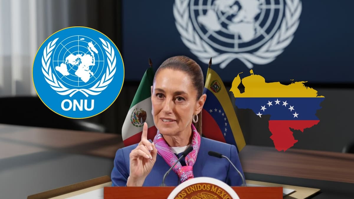 La presidenta Claudia Sheinbaum afirmó que la posición de México en el Consejo de Seguridad de la ONU respecto a la situación entre Venezuela y Estados Unidos será “muy firme” (El Universal, Gemini, Canva)
