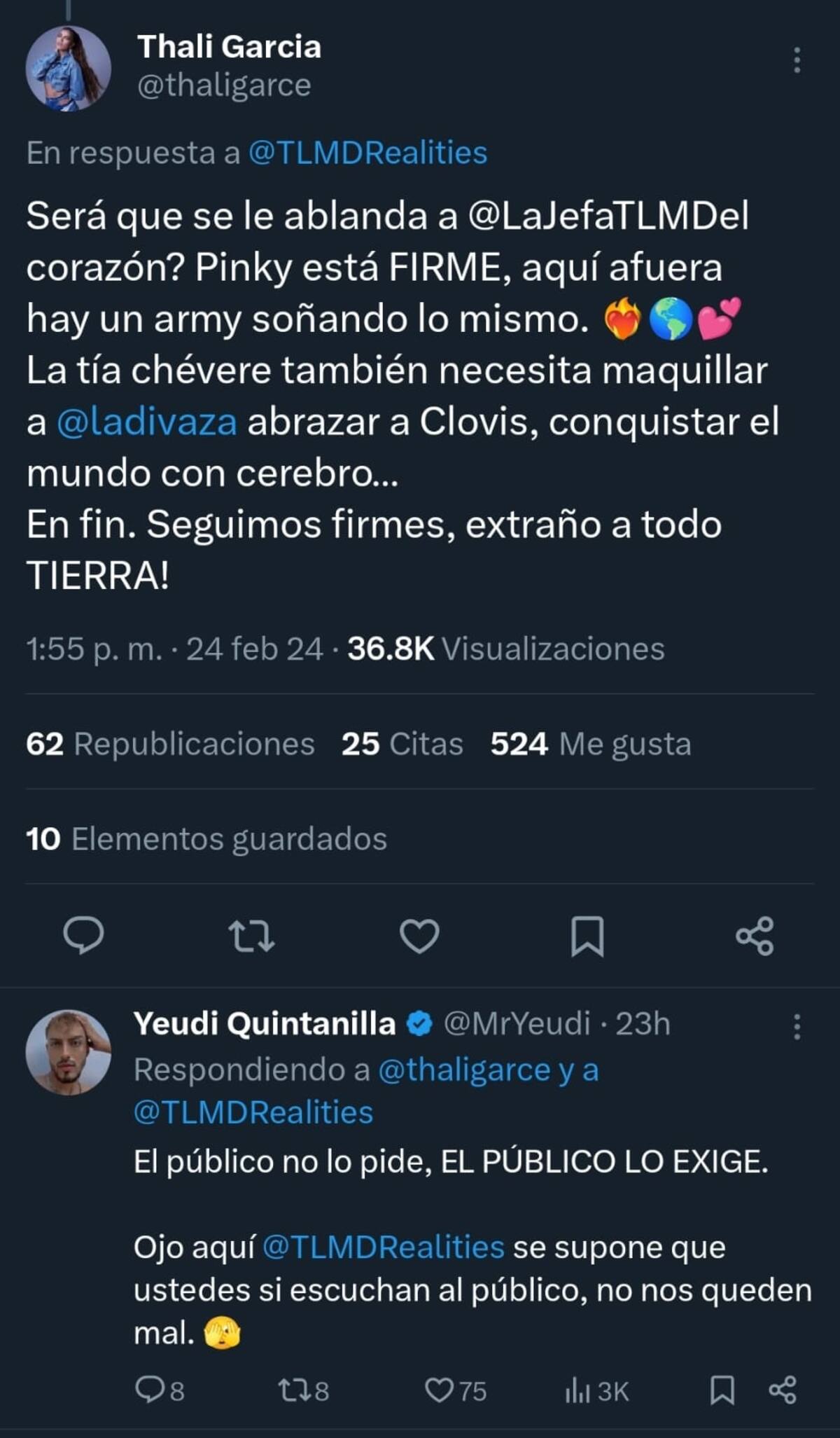 Cabe mencionar que entre Thalí y Lupillo se decían "Pinky" y "Cerebro".