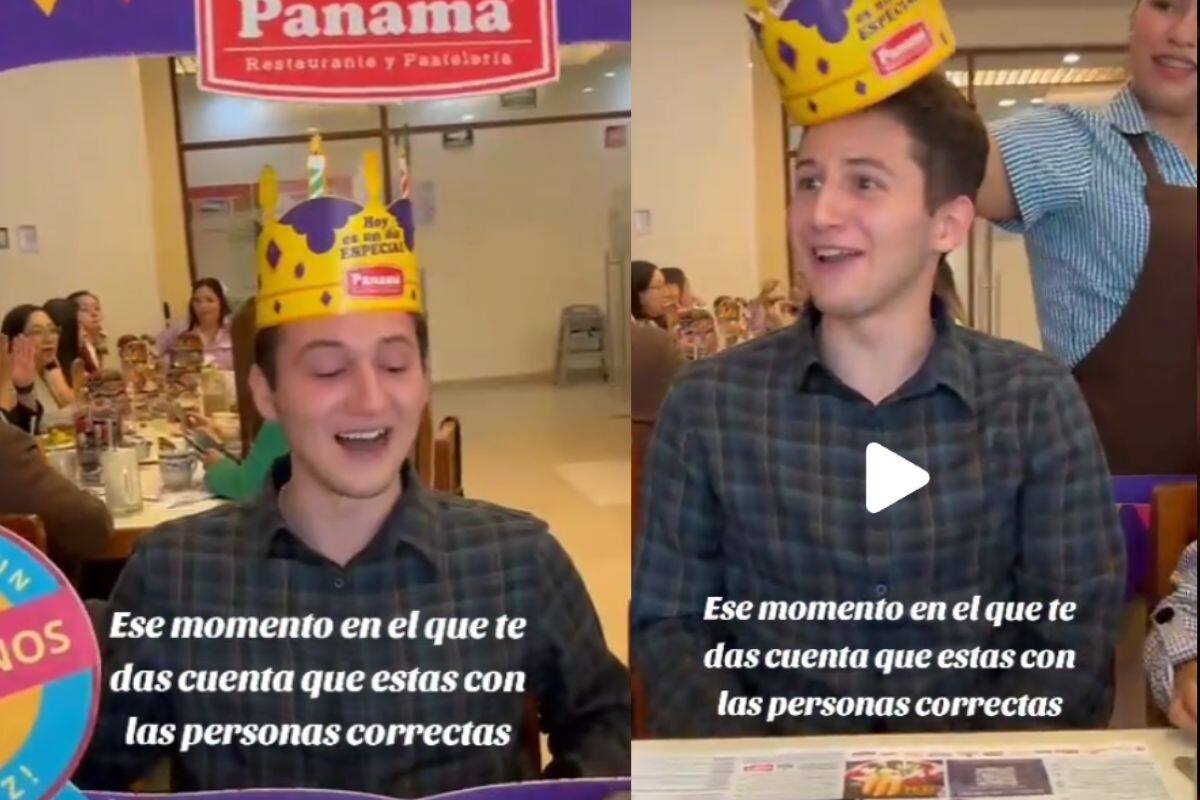 Hombre rompe en llanto porque le celebran el cumpleaños