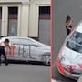 Mujer expone infidelidad con grafiti en el auto de su novio, pero protege la pintura con plástico para no dañarlo (VIDEO)
