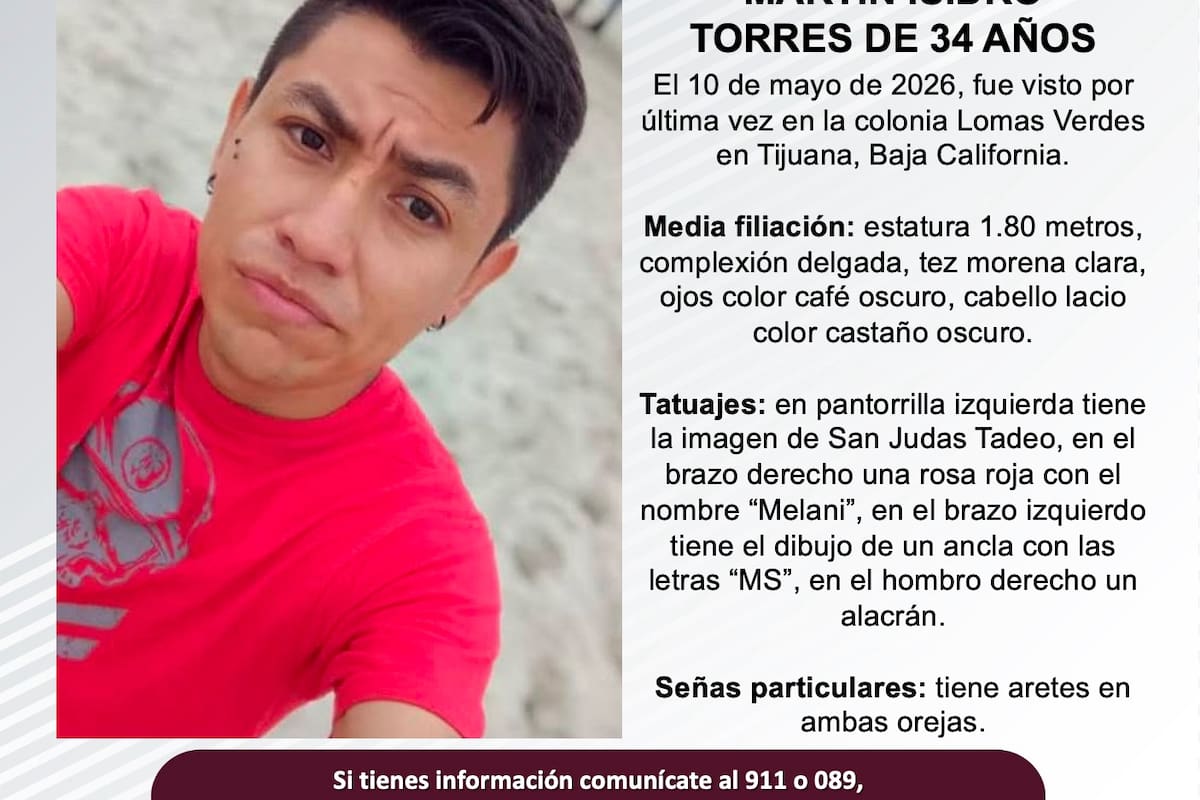 Se busca Martín Isidro Torres de 34 años