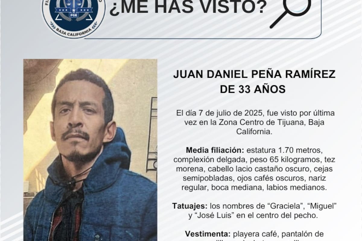 Se busca a Juan Daniel Peña Ramírez de 33 años de edad