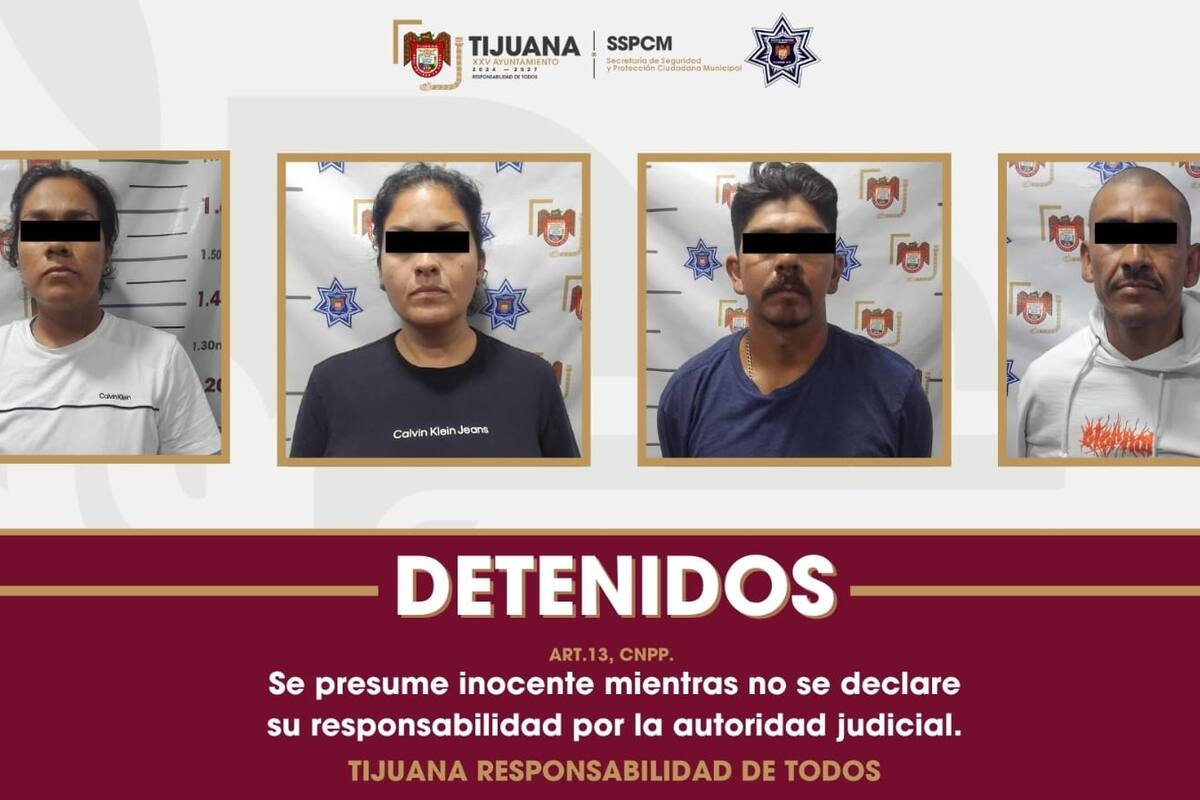 Aseguran a cuatro por intento de extorsión en Tijuana