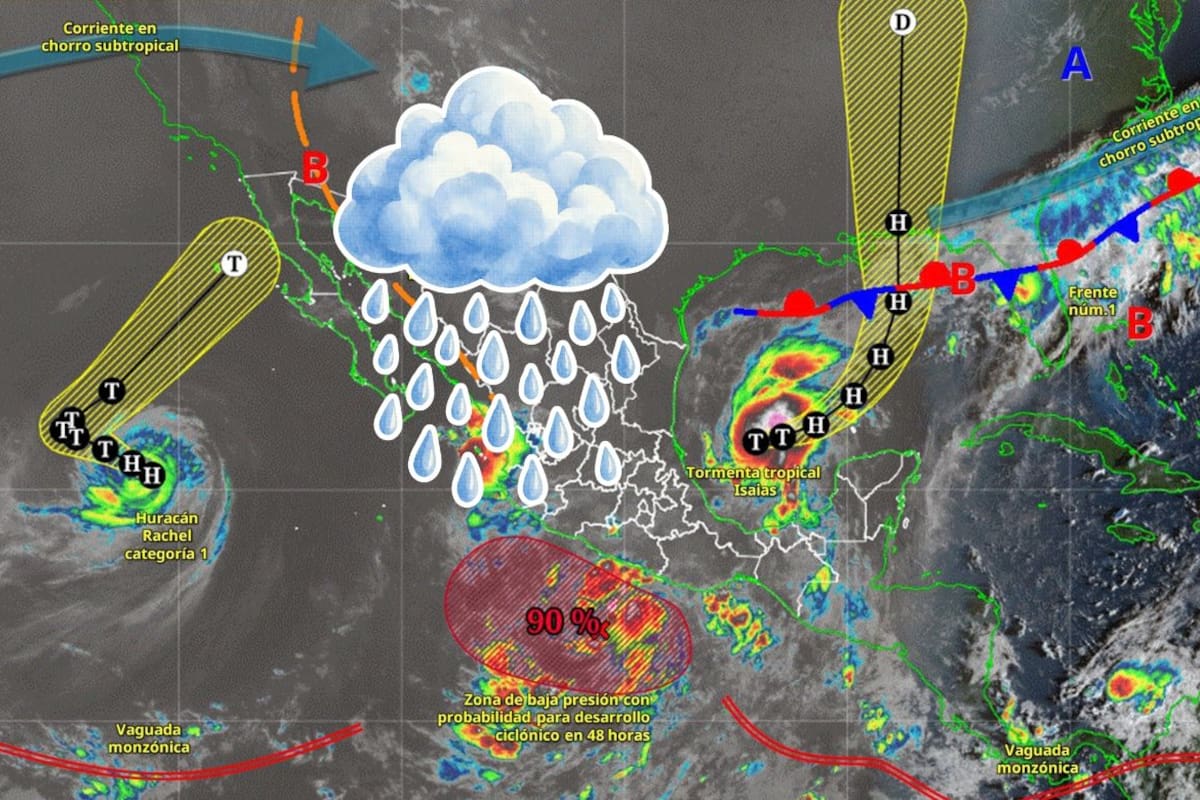 Tormenta tropical Isaias provoca lluvias intensas en México este miércoles 7 de octubre