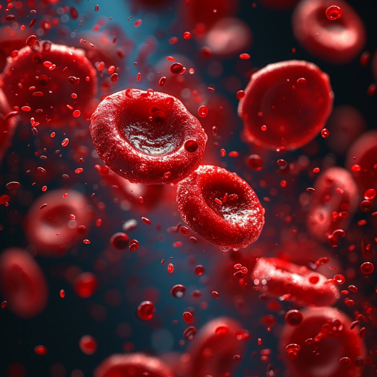 Fotografía generada por inteligencia artificial de los glóbulos rojos.