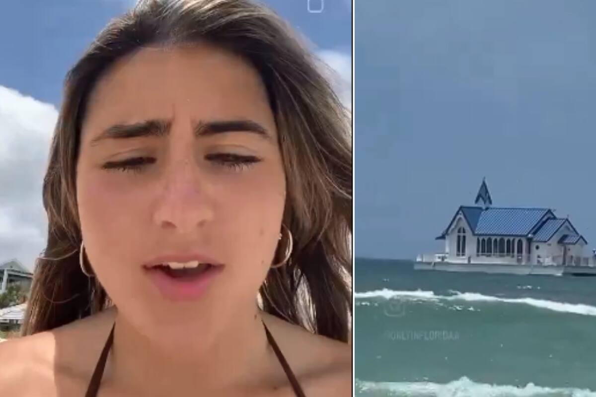 VIDEO: Joven capta una ‘casa flotante’ cerca de la playa en Florida