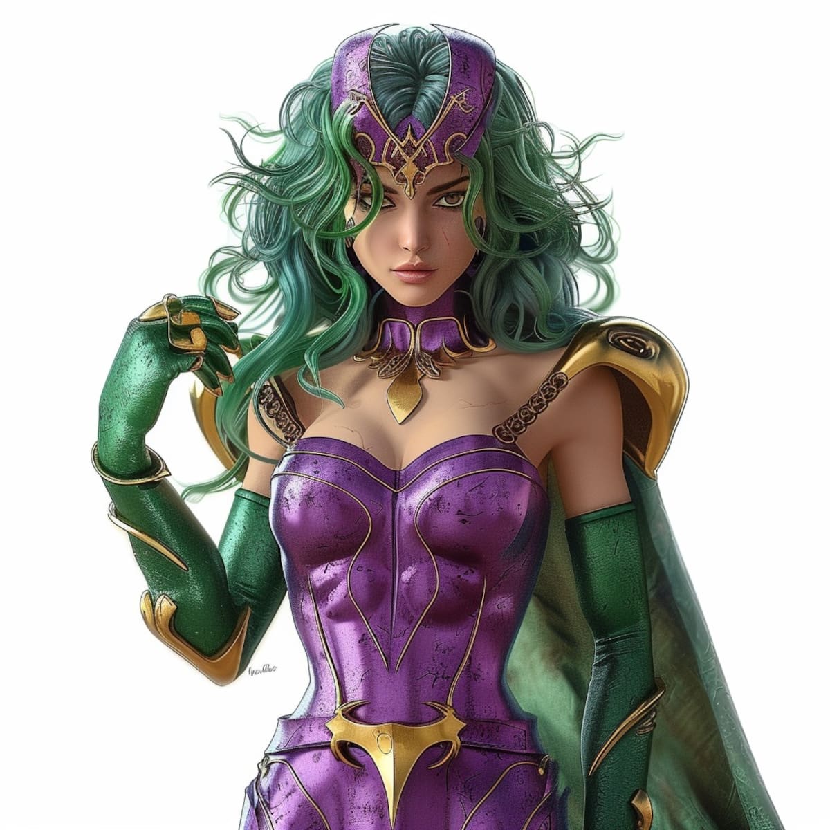 La reinterpretación de Shaina por la IA captura su evolución, desde una figura agresiva hasta una más compasiva, reflejando sus sentimientos hacia Seiya.