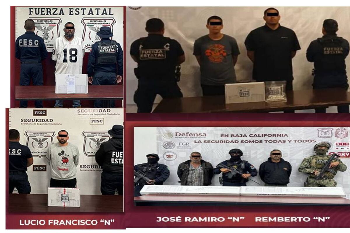 Aseguran autoridades a hombres armados en cuatro municipios de BC
