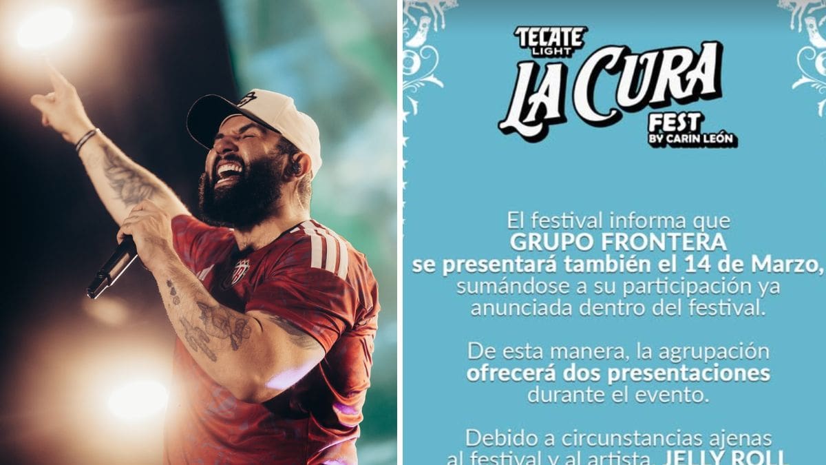 La Cura Fest 2026 anuncia cambios en su cartel: Grupo Frontera tendrá doble presentación y Jelly Roll cancela su participación