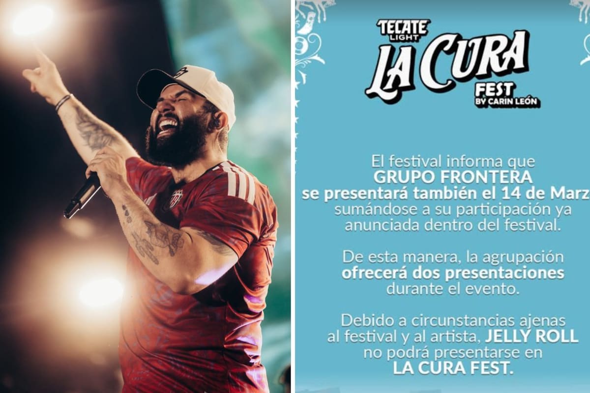 La Cura Fest 2026 anuncia cambios en su cartel: Grupo Frontera tendrá doble presentación y Jelly Roll cancela su participación
