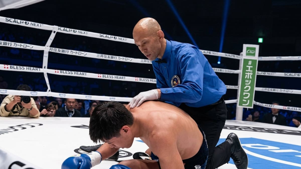 Pedro “Pedrín” Guevara sale en camilla tras choque de cabezas con Tomoya Tsuboi en la Kokugikan de Tokio; pelea termina en empate técnico a los 23 segundos del segundo round