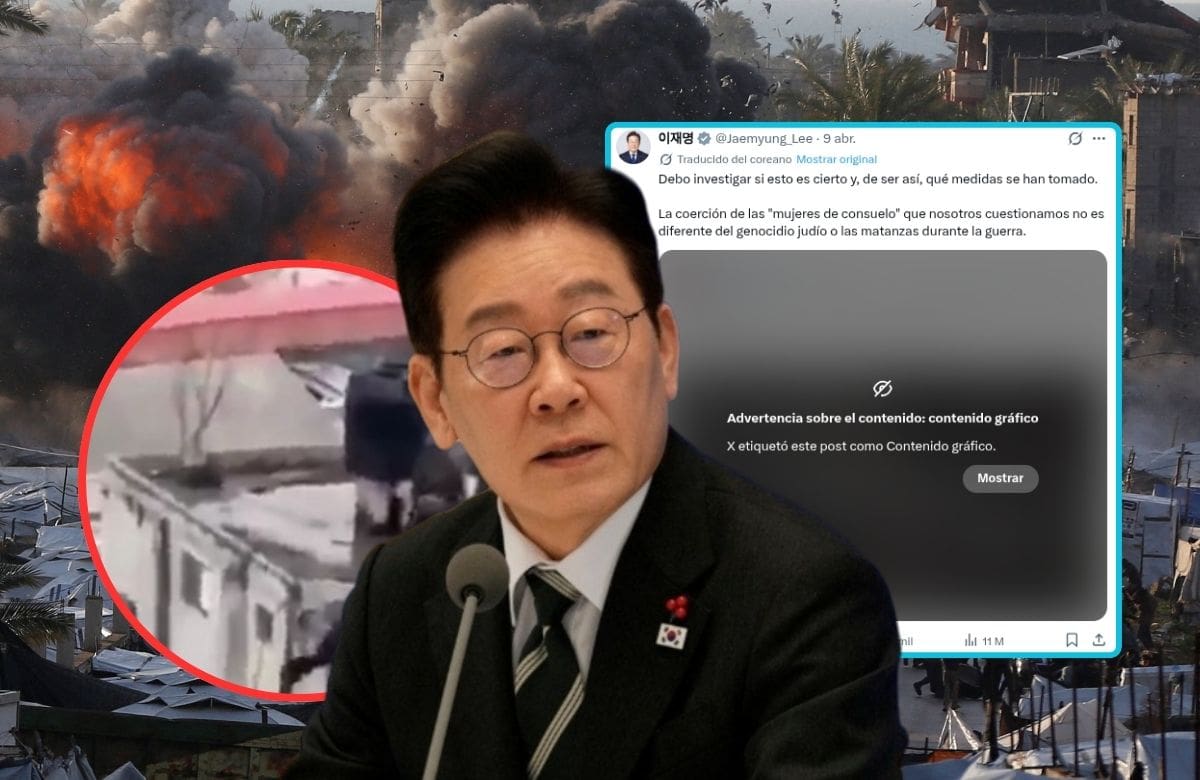 El presidente de Corea del Sur, Lee Jae Myung, compartió un video en sus redes sociales con un mensaje que cuestionaba prácticas israelíes contra palestinos. | Crédito: REUTERS y captura en X