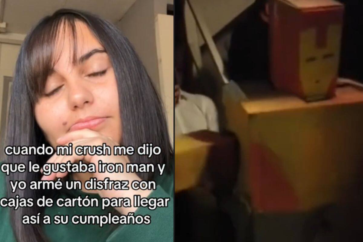Mujer utiliza cajas de cartón para vestirse de “Iron Man” porque a su ‘crush’ le gustaba