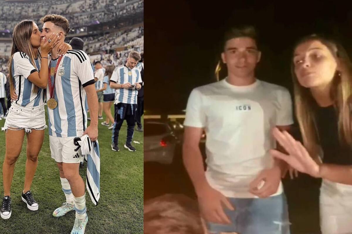 Argentina: Niños le piden autógrafos a Julián Álvarez, pero su novia no lo permitió (VIDEO)