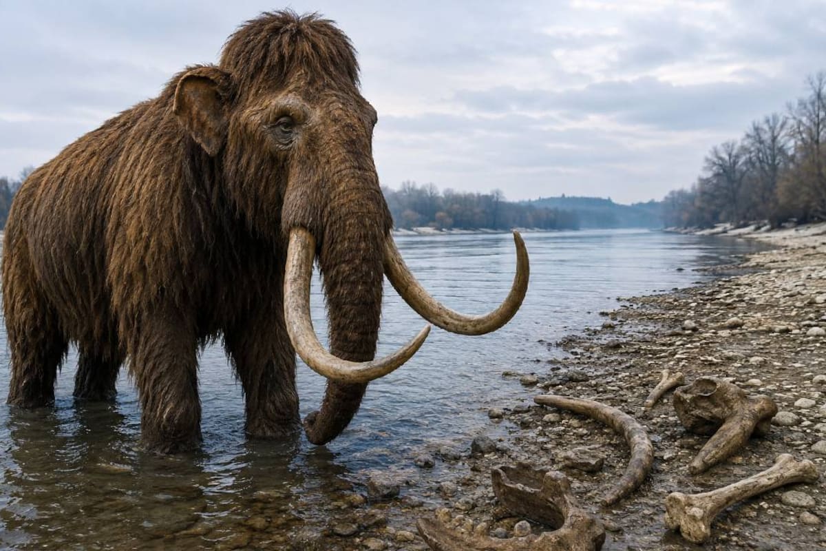 El río Danubio sigue revelando misterios ocultos a medida que bajan sus niveles de agua: Esta vez encontraron huesos de mamut