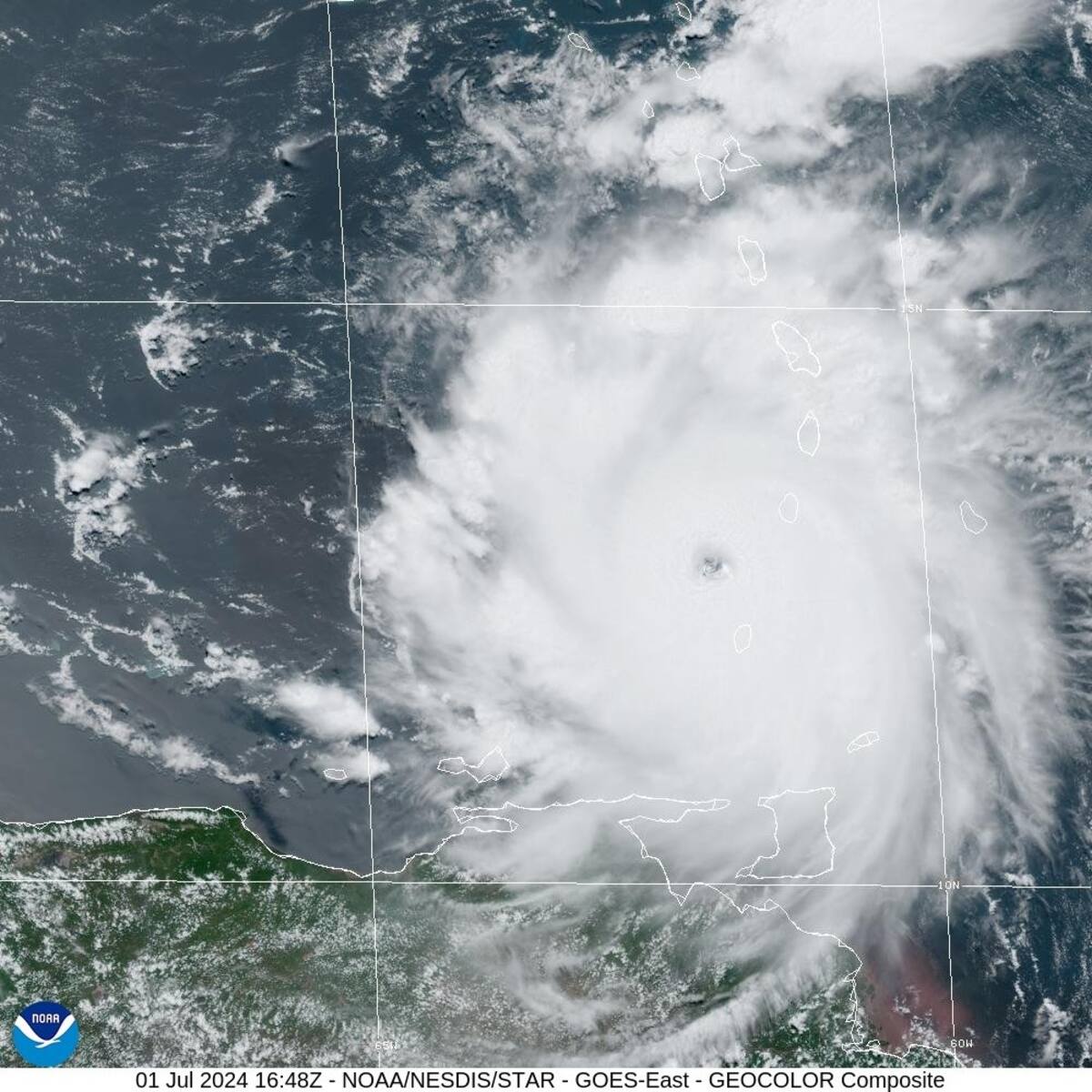 Imagen del huracán Beryl.