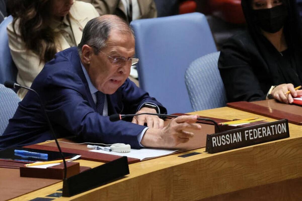 Foto del jueves del ministro de Asuntos Exteriores ruso, Serguéi Lavrov, hablando ante el Consejo de Seguridad de la ONU
Sept 22, 2022. REUTERS/Brendan McDermid