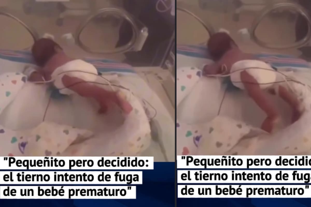 “Siento que nació prematuro porque no podía estarse quieto”: Bebé prematuro enternece a las redes al intentar salir de su incubadora