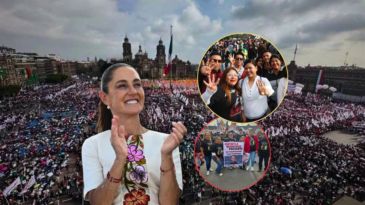 Simpatizantes abarrotan el Zócalo previo al informe de Claudia Sheinbaum. Foto: Especial