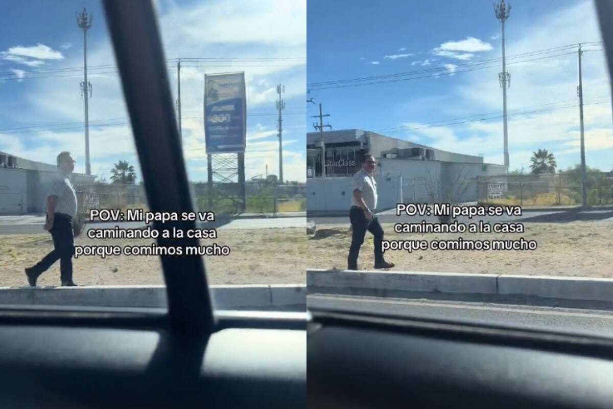 Señor decide regresar a su casa caminando bajo el sol por sentirse “muy lleno” después de comer | VIRAL