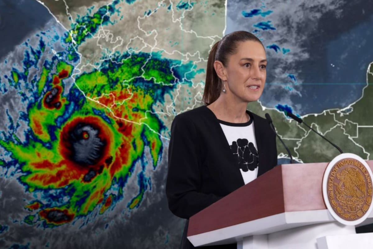 Sheinbaum anuncia suspensión de actividades no esenciales por el huracán Simón en cuatro estados