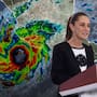 Sheinbaum anuncia suspensión de actividades no esenciales por el huracán Simón en cuatro estados