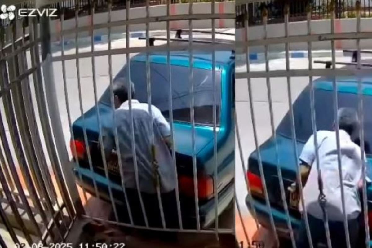 Video muestra el momento exacto en que un hombre es arrollado por su propio auto