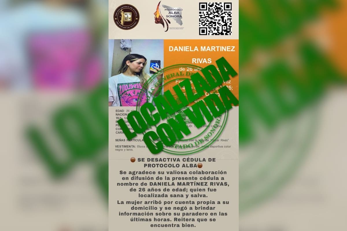 Localizan con vida a Daniela, joven privada de la libertad en Ciudad Obregón